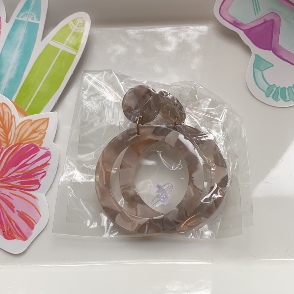 Circle Drop Earrings - Picture 2 of 5